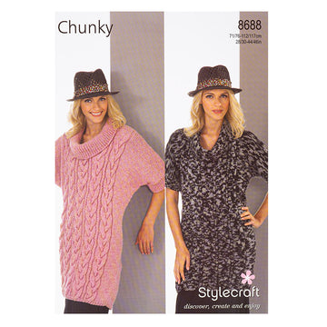 Cabled Tunics in Stylecraft Life Chunky - 8688 - Leaflet