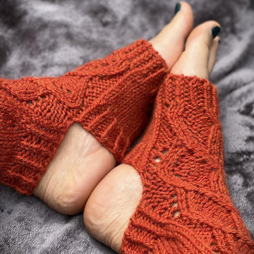 Lacy Red Yoga Socks