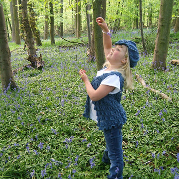 "Bluebell" Waistcoat,Cap, Posy Bag