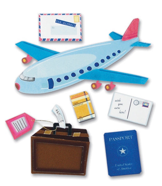 Jolee's Boutique Dimensional Stickers - Airplane Travel