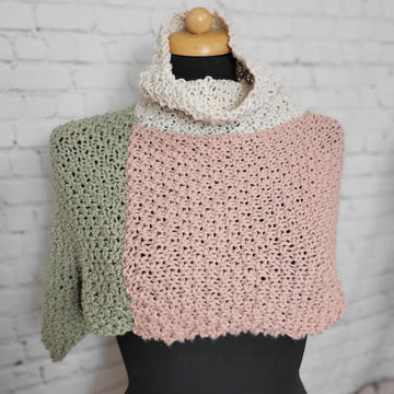 Mossy Turtle Neck Warmer Poncho
