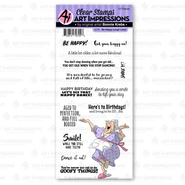 Art Impressions Laugh Lines Stamp - Be Happy
