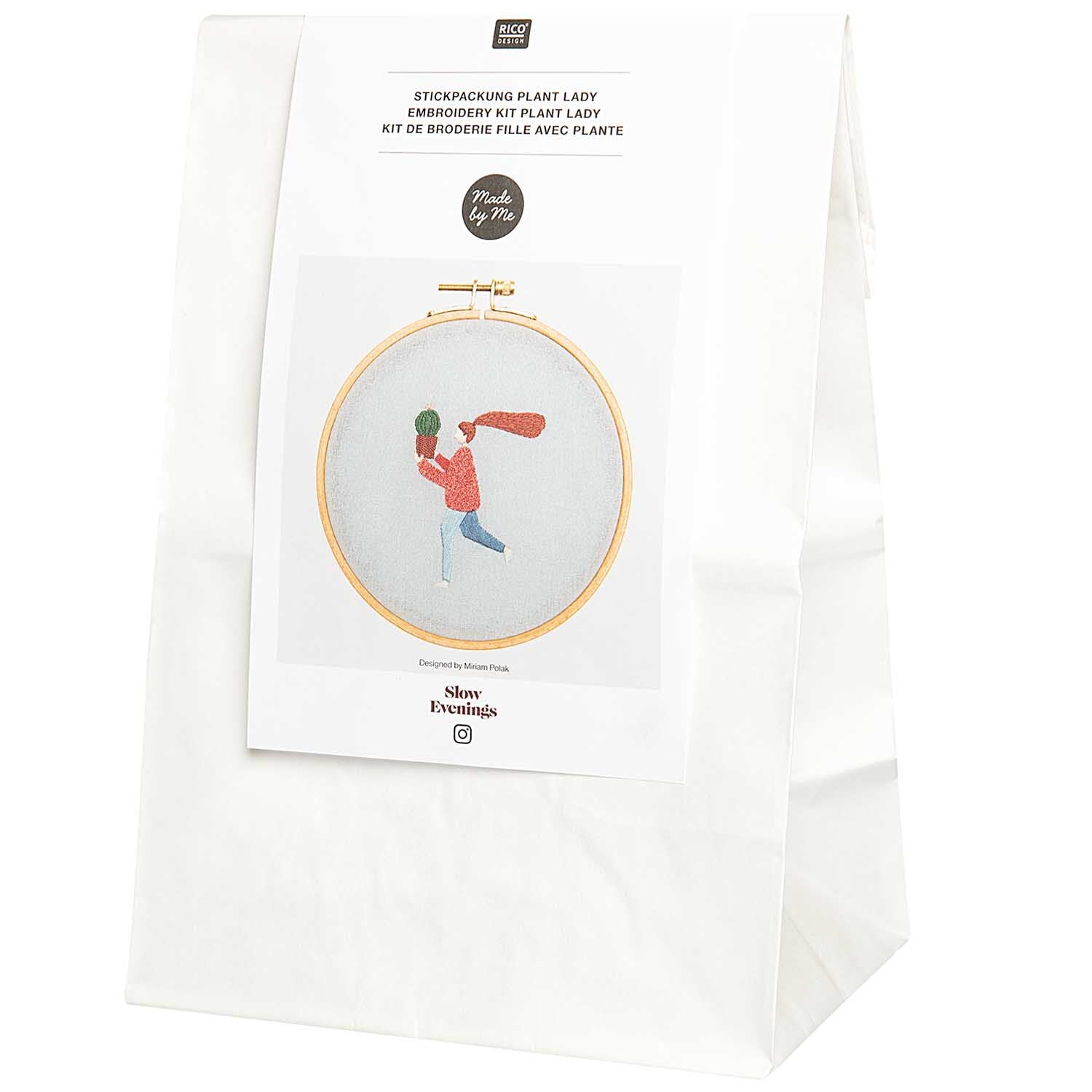 Rico Embroidery Kit - Plant Lady - 15.5cm
