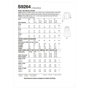 Simplicity Misses' Tops & Pull-on Skirt S9264 - Paper Pattern, Size A (XXS-XS-S-M-L-XL)