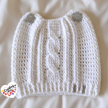 Cable Cat Hat With Bling