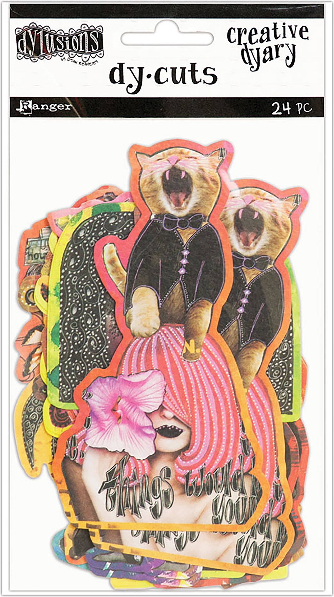 Ranger Dyan Reaveley's Dylusions Creative Dyary Die Cuts 24/Pkg - Set 6