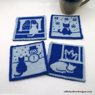 Cats in Winter Coasters