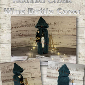 Hooded Cloak with Lantern Wine Bottle Cover Knitting Pattern