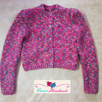 Puffed Butterfly Cropped Cardigan