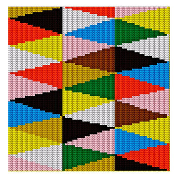 Bauhaus Multicolored Triangular Motif Knit Chart
