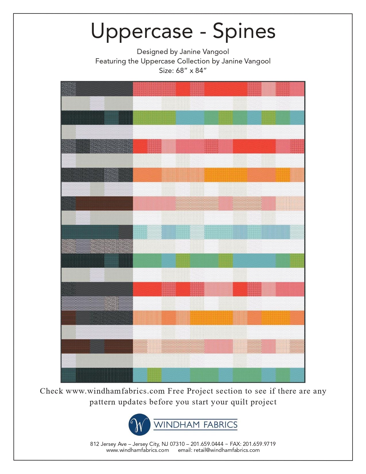 Windham Fabrics Uppercase Spines  - Downloadable PDF