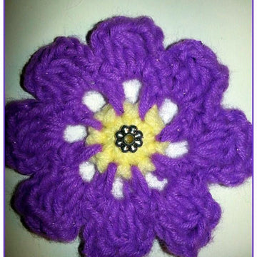 8 Petals Crochet Flower Pattern Applique Embellishment