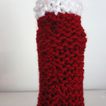 Knitted Santa Bottle Holder