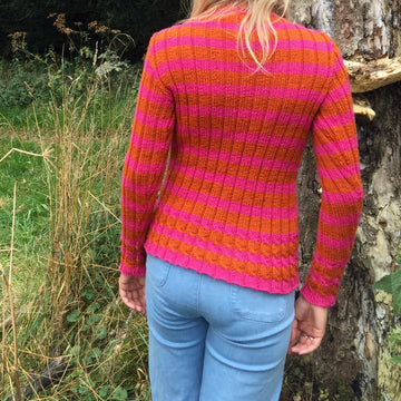Cable and Rib Striped Sweater