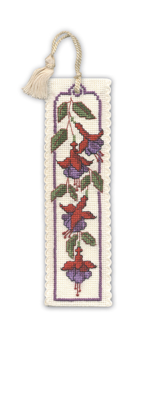 Textile Heritage Fuchsias Bookmark Cross Stitch Kit - 19cm x 5cm