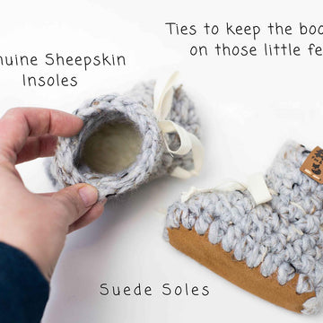 Baby Booties Leather Sheepskin