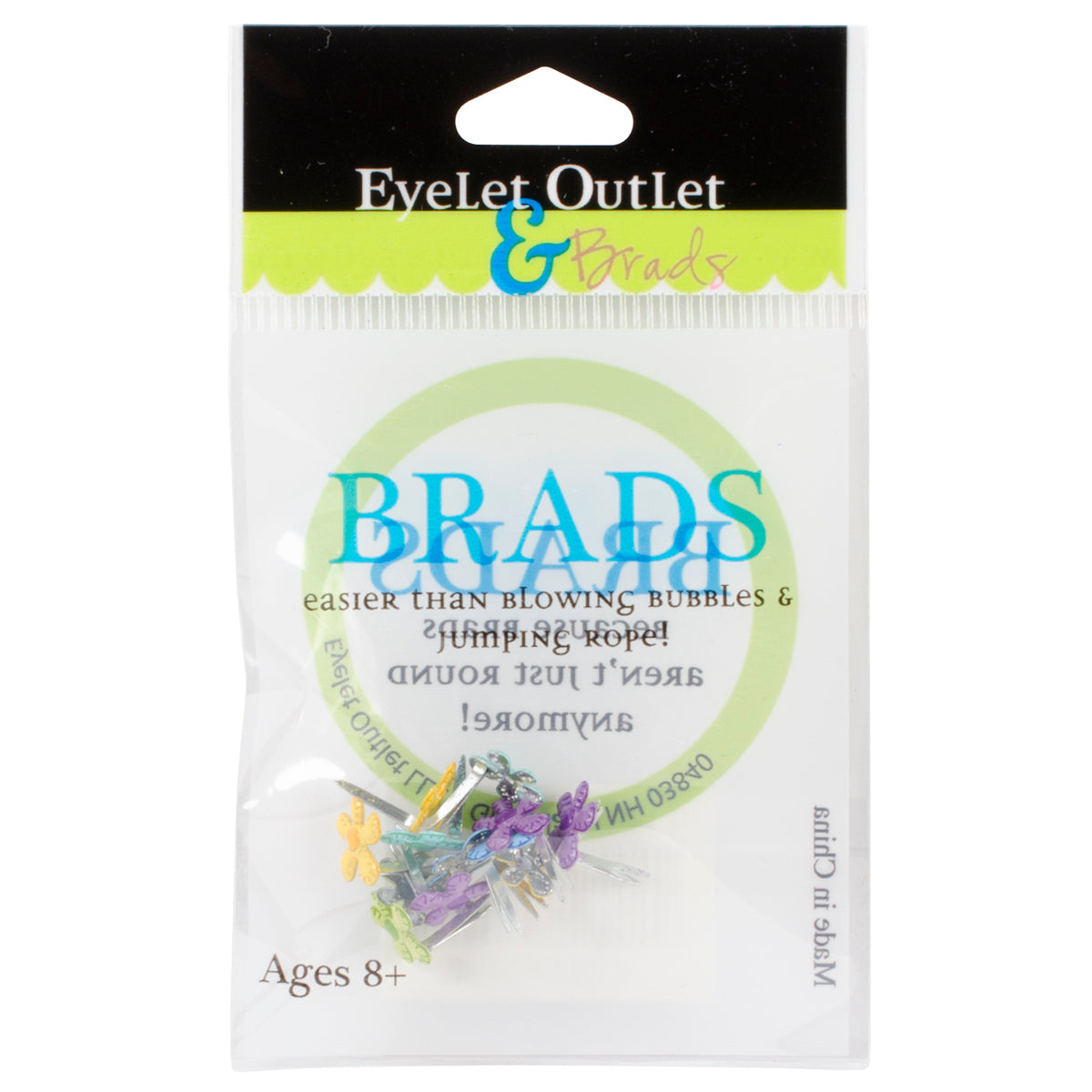 Eyelet Outlet Shape Brads 12/Pkg - Mini Flowers - Bright