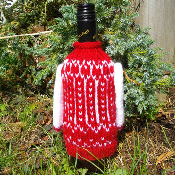 Wine bottle cozy for Christmas