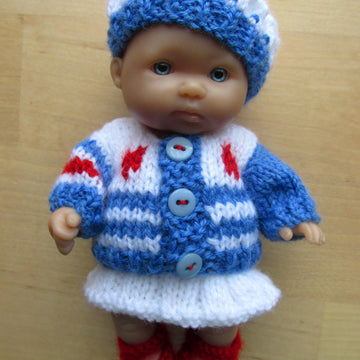 Stripe Cardigan Set for 5" Berenguer Baby