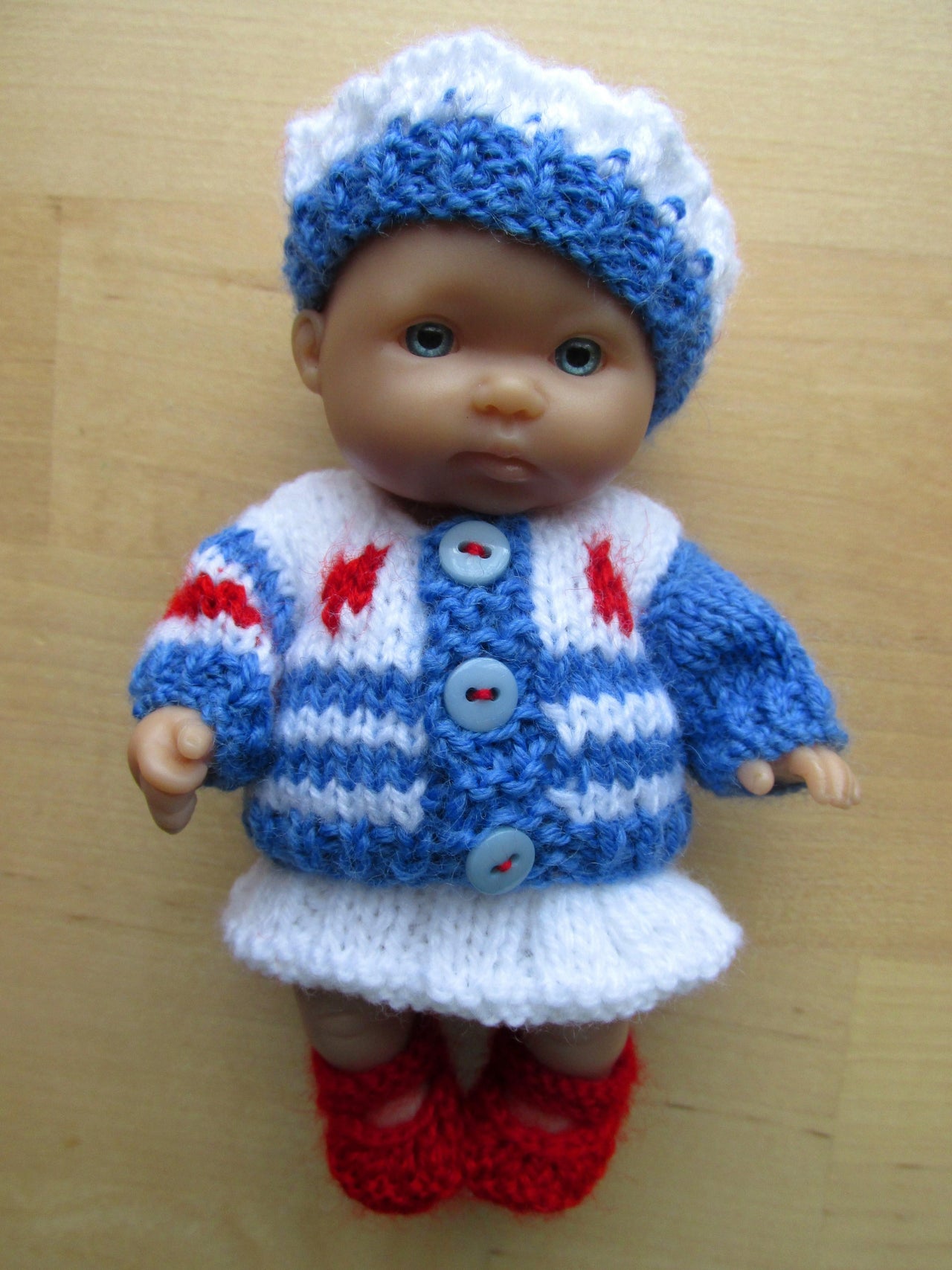 Stripe Cardigan Set for 5" Berenguer Baby