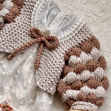 Two Colour Baby Cardigan Knitting Pattern