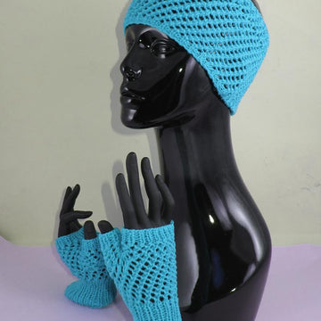 Easy Lace Fingerless Gloves and Headband Set