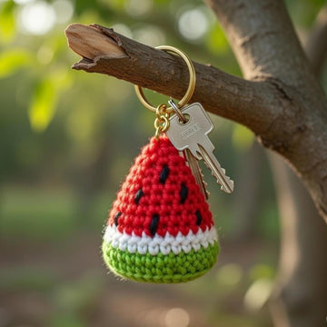 Watermelon Crochet Keychain Pattern PDF + Video Tutorial