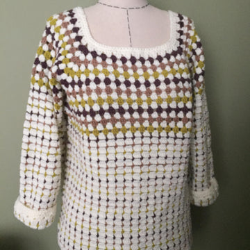 NOSTALGIA - Vintage Retro Granny Square Jumper