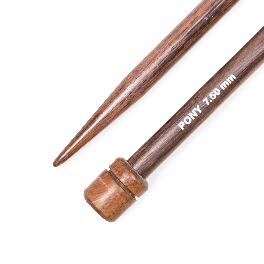 Pony Rosewood Single Point Needles 35cm