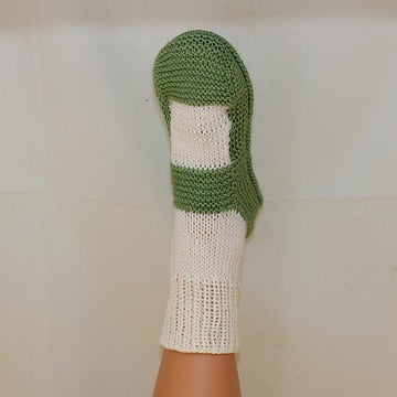 Adult Rib Cuff Sock Slippers