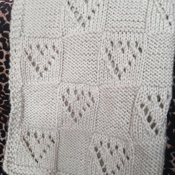 Heart Patch Blanket, Knitting Pattern