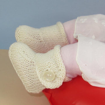 Baby Simple Trim One Button Booties