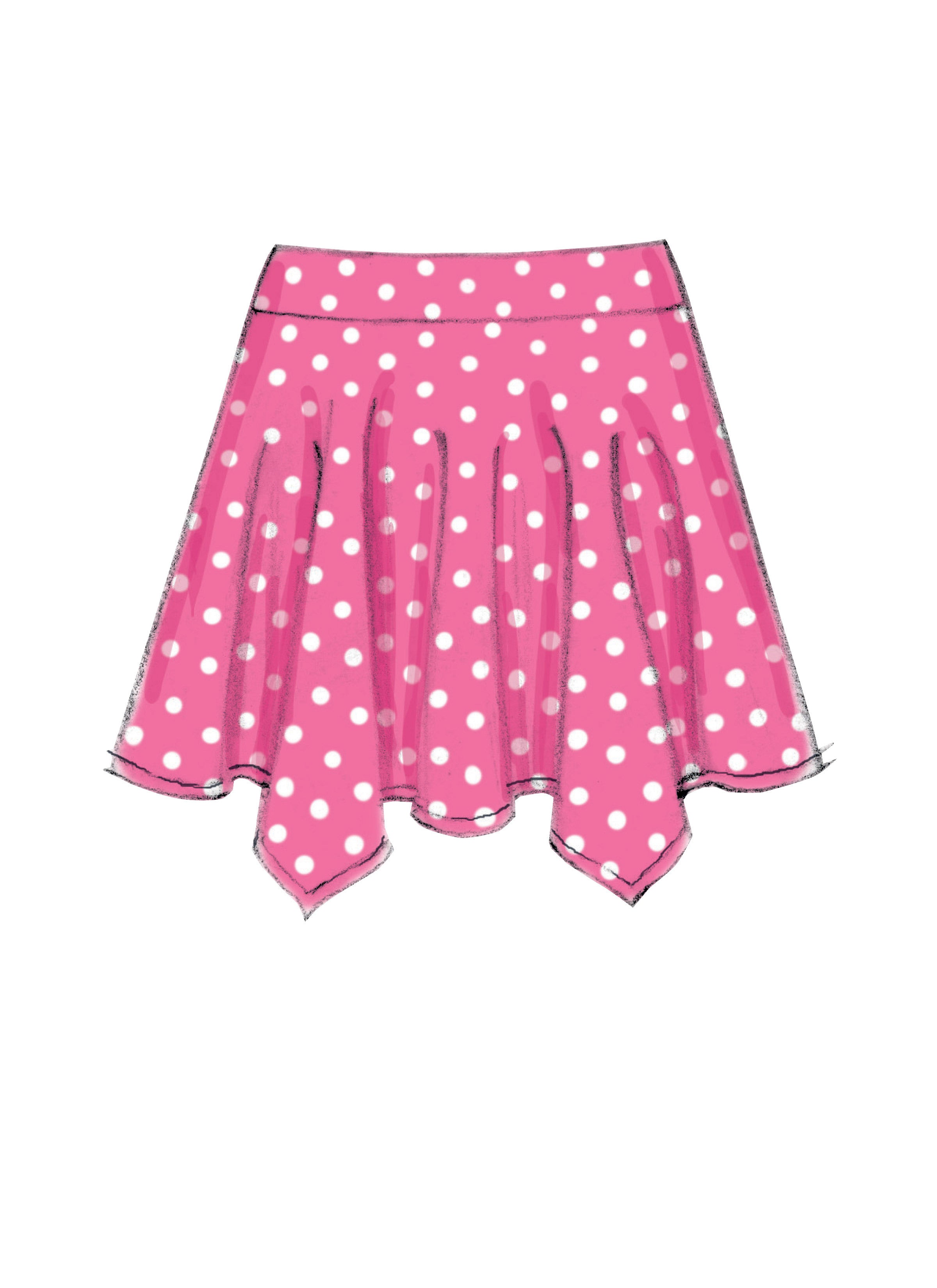 McCall's Children's/Girls' Straight, Handkerchief, or High-Low Hem Skirts M7345 - Sewing Pattern
