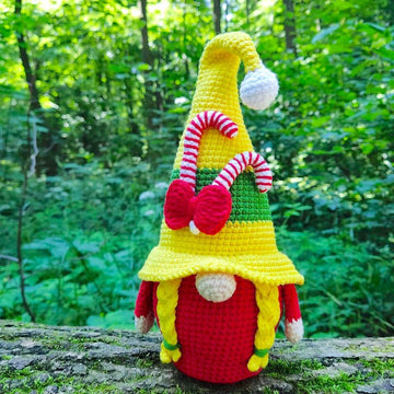 Christmas gnome (girl) with candy canes