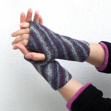 On the Bias fingerless mitts