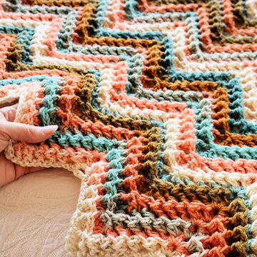 Zigzag Waffle Chevron Blanket