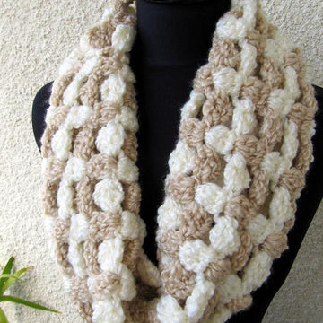 Elegant Beige Cowl With Flower