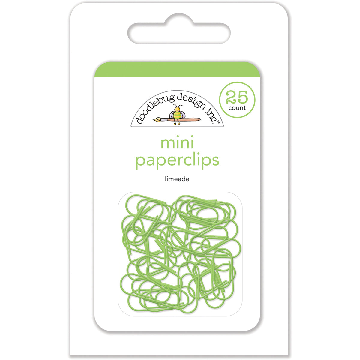Doodlebug Mini Paperclips 25/Pkg - Limeade