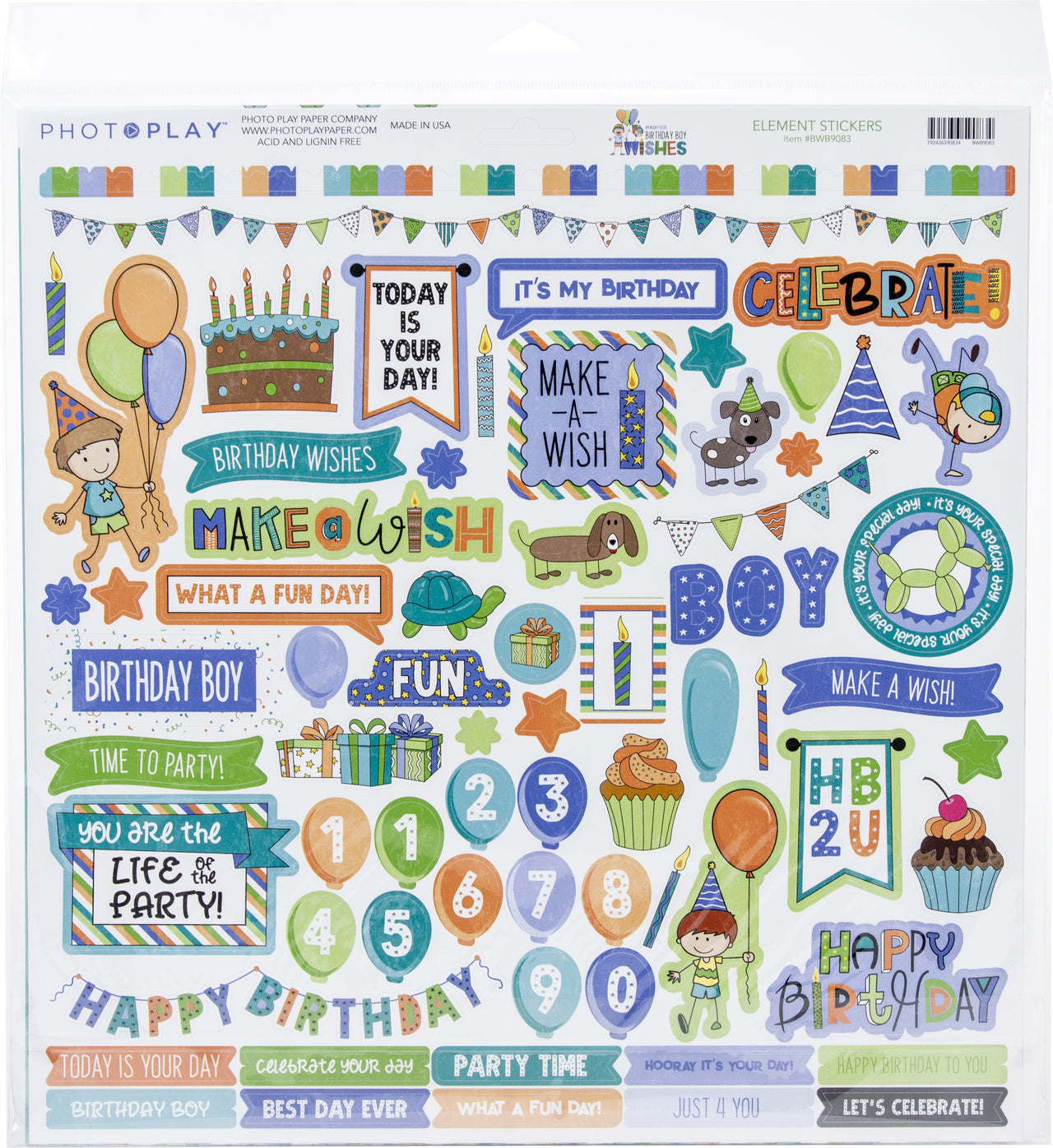 Photoplay Paper PhotoPlay Collection Pack 12"X12" - Birthday Boy Wishes