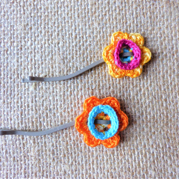 Kids bracelet, necklace and hairpin "Spring flower"