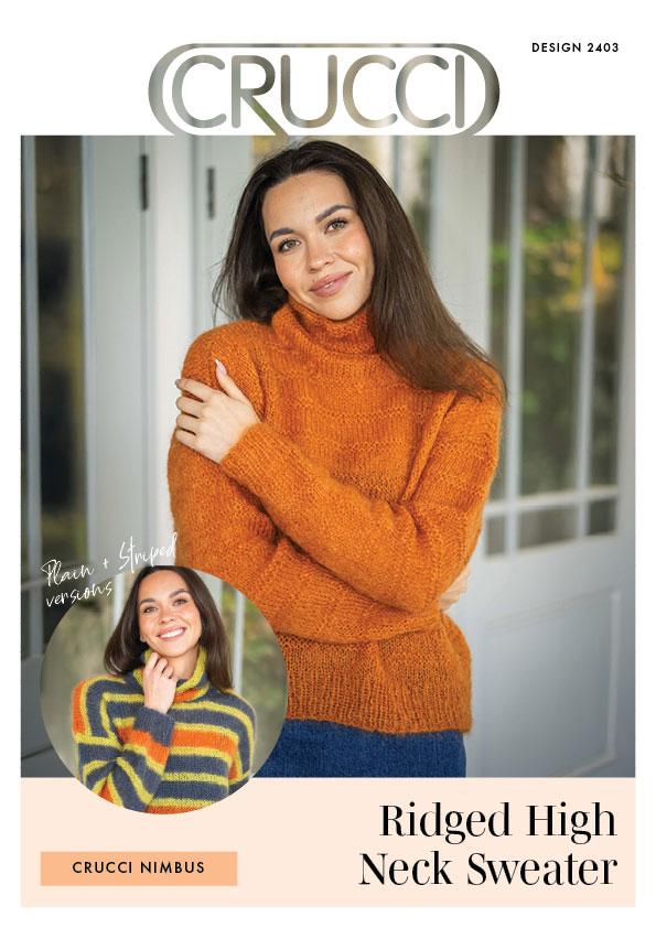 2403 Ridged High Neck Sweater