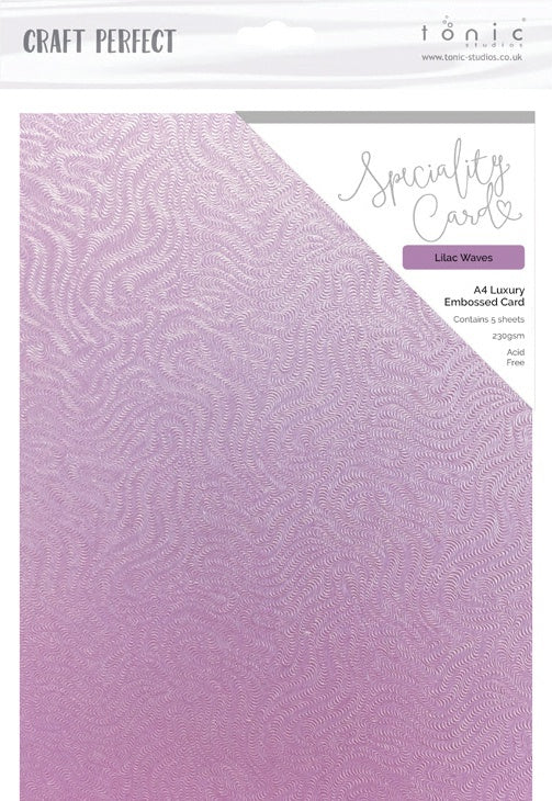 Tonic Studios Craft Perfect Handcrafted Embossed Cotton Papers A4 5/Pkg - Caribbean Tide