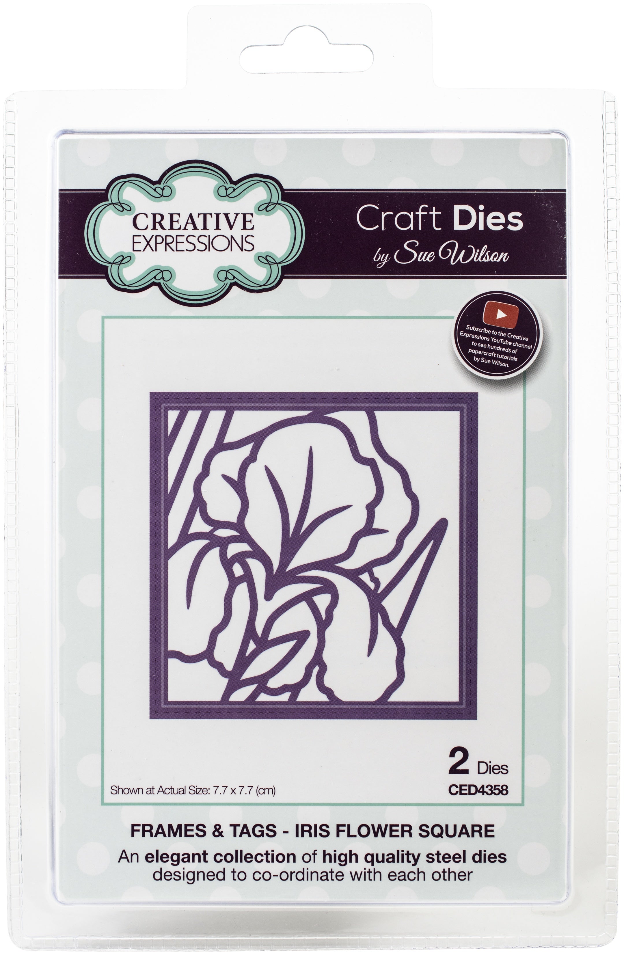 Creative Expressions Craft Dies By Sue Wilson - Frames & Tags-Iris Flower Square