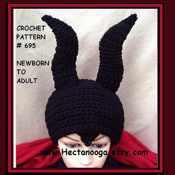 695 GREAT HORNED Crochet HAT, newborn to adult