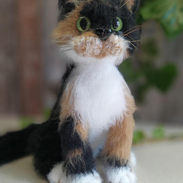Amigurumi Realistic tricolor Calico Cat, Tuxedo cat
