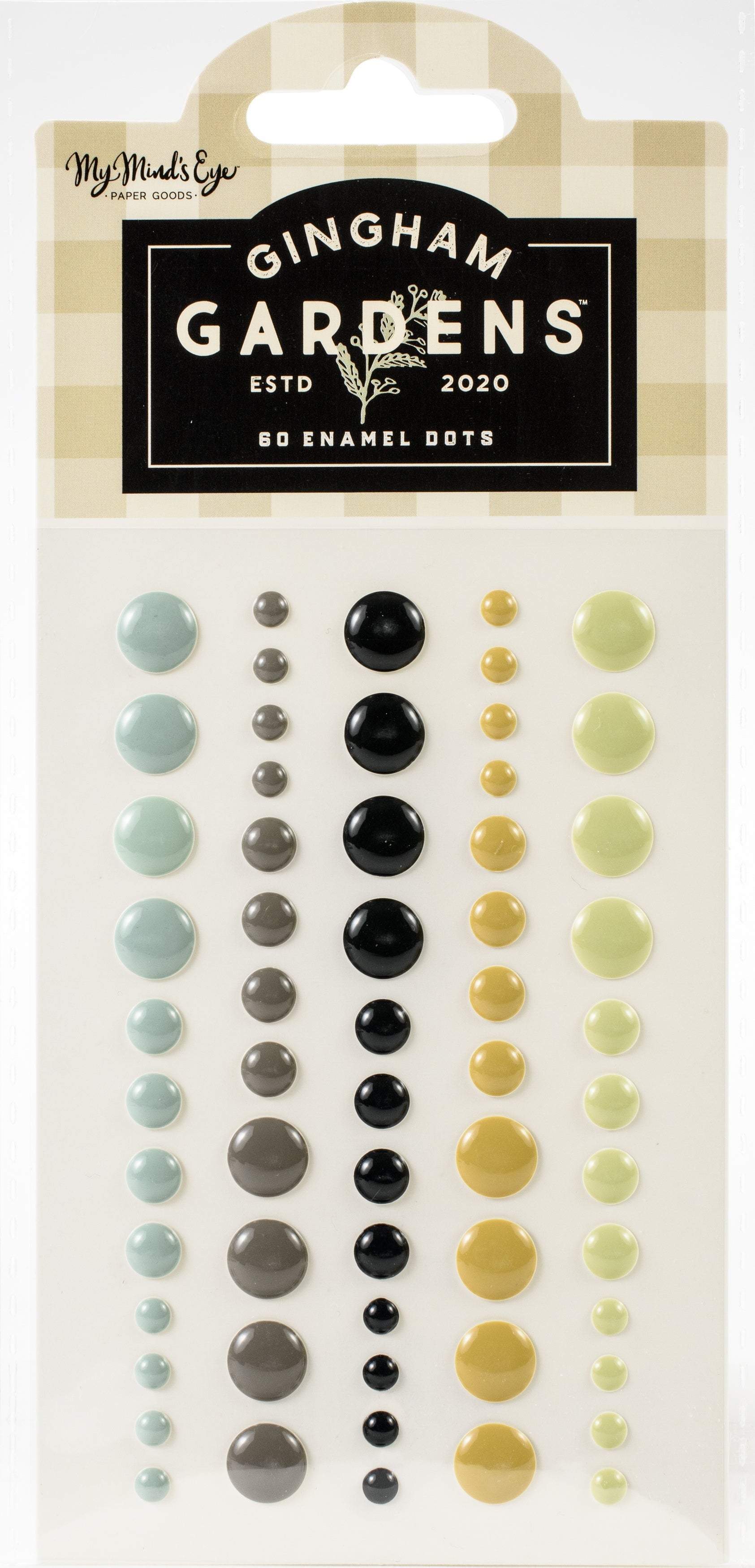 My Minds Eye Gingham Gardens Adhesive Enamel Dots 60/Pkg - 621462