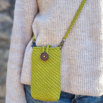 Mobile phone crossbody shoulder bag crochet pattern T13