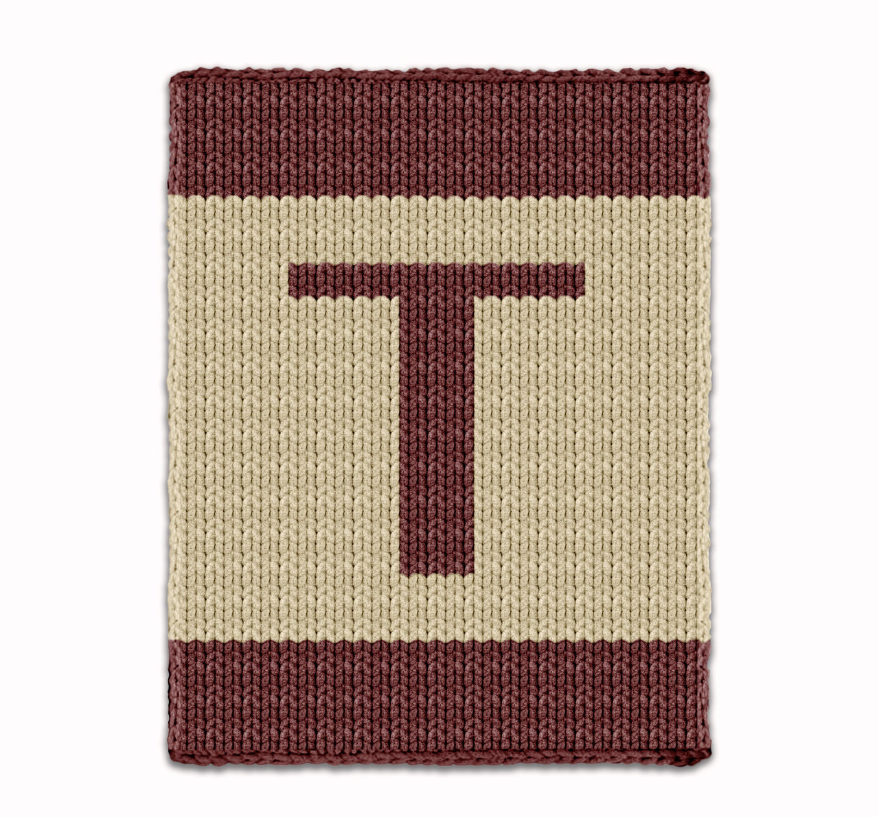 Letter T Knitting Pattern Knit Chunky Blanket Color work afghan