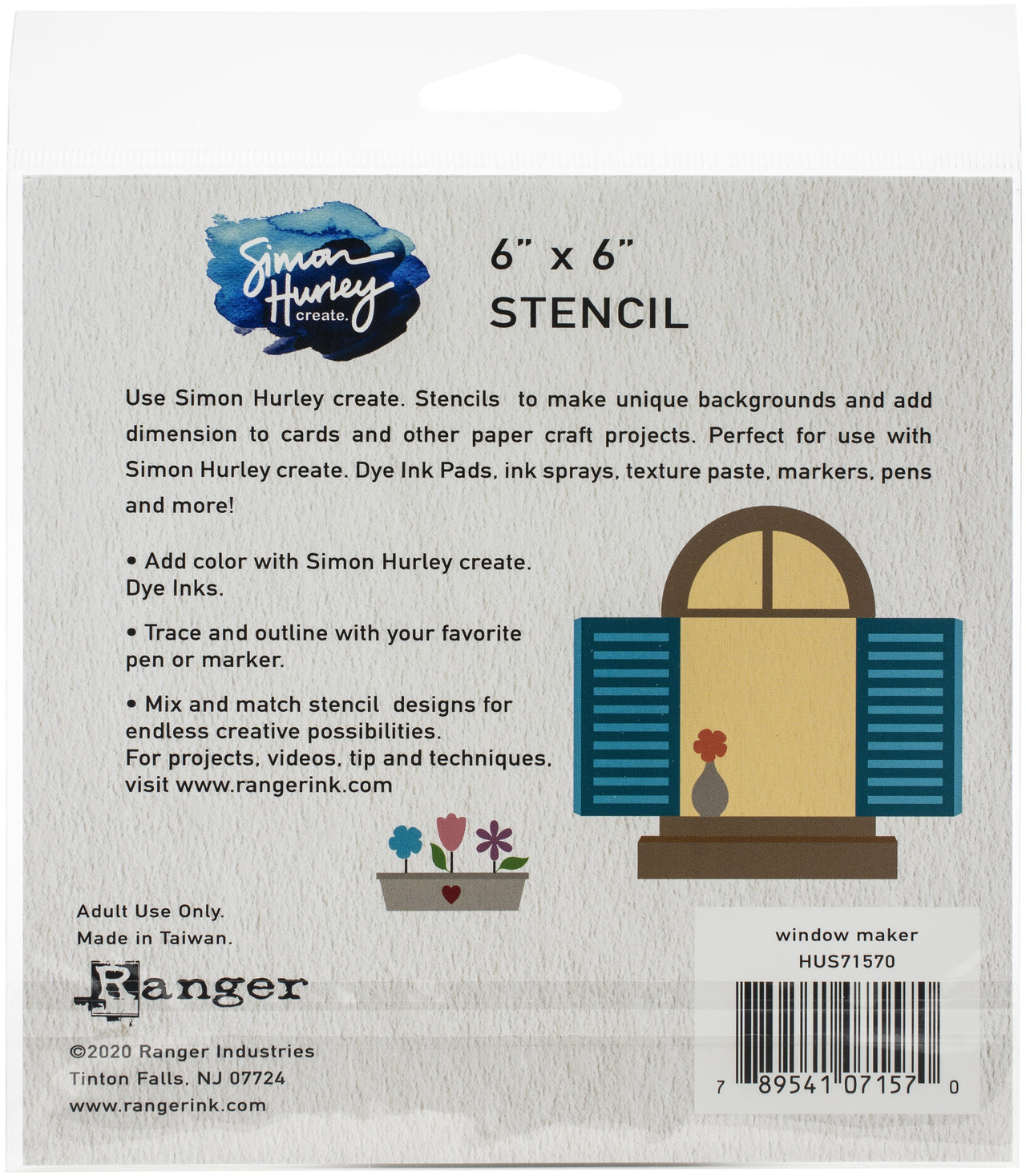 Ranger Simon Hurley create. Stencil 6"X6" - Window Maker
