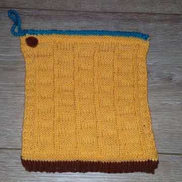 Gestricktes Spültuch-Quartett "Karo" mit Aufhänger